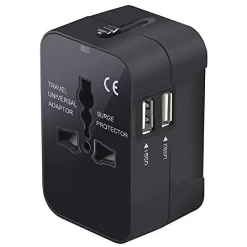 LKY DIGITAL Travel Adapter, Worldwide All in One Universal Power Adapter AC Plug International Wall Charger with Dual USB Charging Ports for US EU UK AUS Europe Cell Phone (Black) LKY DIGITAL Travel Adapter, Worldwide All in One Universal Power Adapter AC Plug International Wall Charger with Dual USB Charging Ports for US EU UK AUS Europe Cell Phone (Black)