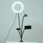 Qiilu Adjustable Selfie Ring Light, Universal Fill Lights with Support Bracket/Phone Clip/Mic Holder for Live Broadcast