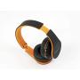 PowerLocus Wireless Bluetooth Over-Ear Stereo Foldable Headphones, Wired Headsets with Built-in Microphone for iPhone, Samsung, LG, iPad (Orange)