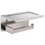 XVL Toilet Tissue Paper Holder with Mobile Phone Storage Shelf Brushed XVL Toilet Tissue Paper Holder with Mobile Phone Storage Shelf Brushed