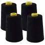 4 SPOOLS of 6000 Yards Polyester Sewing Thread for Sewing Machine All Purpose Premium Quality Thread (Black) 4 SPOOLS of 6000 Yards Polyester Sewing Thread for Sewing Machine All Purpose Premium Quality Thread (Black)