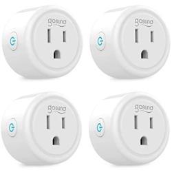 Smart Plug Works with Alexa and Google Home, Gosund WiFi Outlet Mini Socket Remote Control with Timer Function, Only Supports 2.4GHz Network, No Hub Required, ETL FCC Listed(4 Pack)