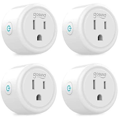 Smart Plug Works with Alexa and Google Home, Gosund WiFi Outlet Mini Socket Remote Control with Timer Function, Only Supports 2.4GHz Network, No Hub Required, ETL FCC Listed(4 Pack)