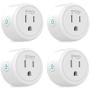 Smart Plug Works with Alexa and Google Home, Gosund WiFi Outlet Mini Socket Remote Control with Timer Function, Only Supports 2.4GHz Network, No Hub Required, ETL FCC Listed(4 Pack)