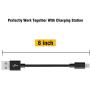 Short Phone Cable [5Pack 8 Inch/20CM] COCOFU Nylon Braided Phone USB Cable Sturdy Super Fast Cord for Phone X Xs 8 7 6 6s, Pad, Pod and Pad 4th Gen Other Devices - Black