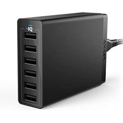 USB Wall Charger, Anker 60W 6 Port USB Charging Station, PowerPort 6 Multi USB Charger for iPhone Xs/Max/XR/X/8/7/Plus, iPad Pro/Air 2/Mini/iPod, Galaxy S9/S8/S7/Edge/Plus, Note, LG, HTC, and More
