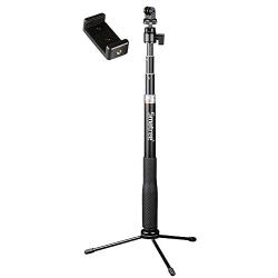 Smatree Q3 Telescoping Selfie Stick with Tripod Stand Compatible for GoPro Hero Fusion/8/7/6/5/4/3+/3/Session/GOPRO Hero 2018/DJI OSMO Action Camera,SJCAM,AKASO,Xiaomi Yi and Cell Phone