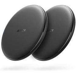 Anker Wireless Charger, 2 Pack PowerWave Pad, Qi-Certified, 7.5W for iPhone 11, 11 Pro, 11 Pro Max, Xs Max, XR, Xs, X, 8, 8 Plus, 10W for Galaxy S10 S9 S8, Note 10 Note 9 Note 8 (No AC Adapter)
