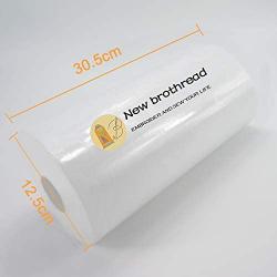 New brothread Tear Away Machine Embroidery Stabilizer Backing 12" x 50 Yd roll - Medium Weight 1.8 oz - Cut into Variable Sizes - for Machine Embroidery and Hand Sewing