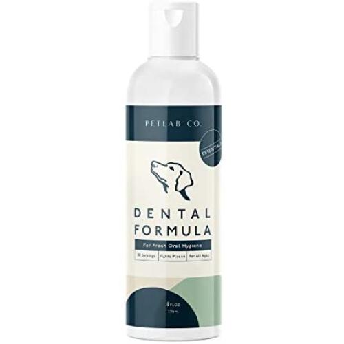 Petlab Co. Dental Formula Water Additive for Dogs | Targets Dog Plaque and Tartar Build-Up for Fresher Breath and Healthier Gums | Fresh Drinking Oral Hygiene Care (No Brush Required)
