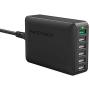 USB Quick Charger RAVPower 60W 6-Port QC 3.0 Fast Charger Desktop Charging Station Compatible Galaxy S10+ S9+ Note 10+ Note 9+ and iSmart Compatible iPhone 11 Pro Max XS Max XR X 8 Plus, iPad and More