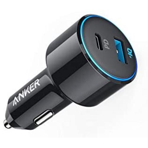 USB C Car Charger, Anker 42W PowerDrive Speed+ Duo, 2 Port USB Car Charger with one 30W Power Delivery Port for iPhone Xs/Max/XR/X/8, iPad Pro, MacBook Pro/Air 2018, Galaxy S10/S9/S8, LG, and More