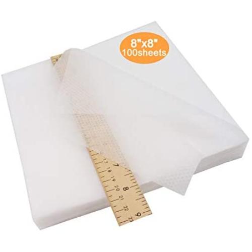 New Brothread No Show Mesh Machine Embroidery Stabilizer Backing 8&quotx8" - 100 Precut Sheets - Light Weight 1.8 oz - Fits 4x4 and 6x6 Hoops