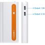 Aibocn Power Bank 10,000mAh External Battery Charger Dual USB Portable Charger with Flashlight (Bright Singal Orange) - Upgraded