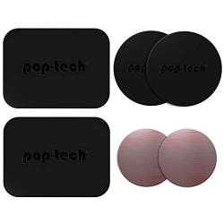 Metal Plate, Pop-Tech 6 Pack Universal Mount Metal Plate with Adhesive for Magnetic Car Mount Cell Phone Holder, 2 Rectangular and 4 Round