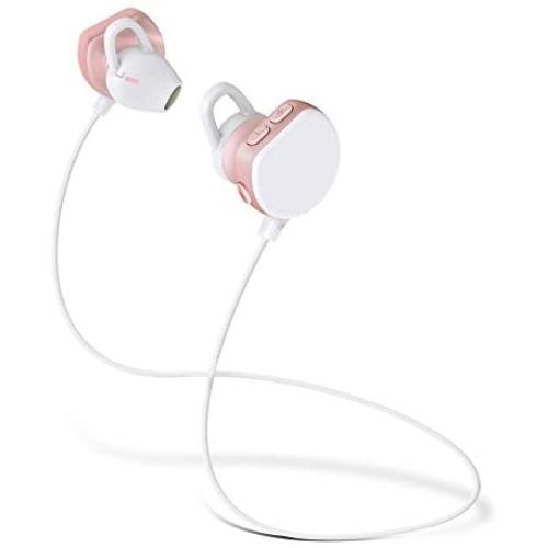 Rose Gold Bluetooth Headphones,Bluetooth Headset Noise Cancelling,Wireless Earbuds, IPX 6 Sweatproof,Compatiable for iPhone