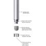 CCIVV Stylus, 4 Pcs 5.0 Inches Hybrid Mesh Fiber Tip Stylus Pens for Touch Screen, Compatible with iPad, iPhone, Kindle Fire + 4 Extra Replaceable Hybrid Fiber Tips (White, Black, Silver, Blue)