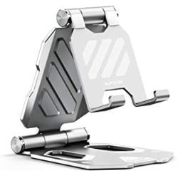 SUPCASE Desk Counter Table Cell Phone Stand Holder Phone Dock Cradle Adjustable Multi Angle Compatible with iPhone 11 Pro Xs Xs Max X Xr 7 8 & Android Smartphone (Silver)