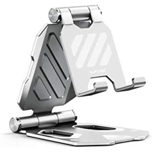 SUPCASE Desk Counter Table Cell Phone Stand Holder Phone Dock Cradle Adjustable Multi Angle Compatible with iPhone 11 Pro Xs Xs Max X Xr 7 8 & Android Smartphone (Silver)
