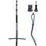Smatree Carbon Fiber Selfie Stick Tripod Extension Monopod Compatible for GoPro Hero 8/7/6/5/4/3 plus/3/2018/Fusion/AKASO/SJCAM SJ4000 Xiaomi Yi/DJI OSMO Action Cameras with Tripod