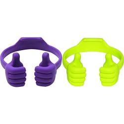 Honsky Thumbs-up Phone Stand for Tablets, E-readers and Smart Phones - 2 Pack - Green, Purple