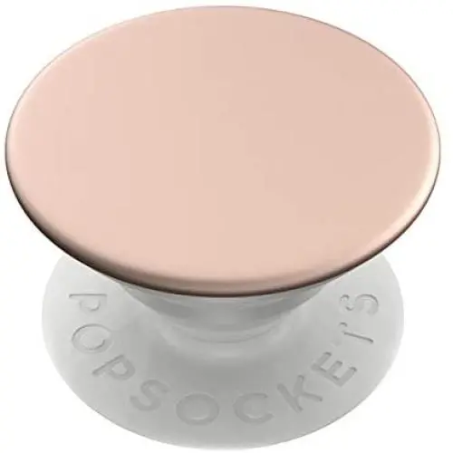 PopSockets: PopGrip with Swappable Top for Phones & Tablets - Aluminum Rose Gold