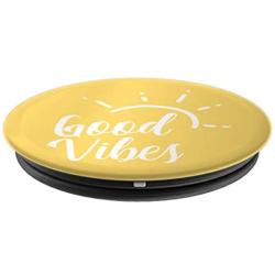 Good Vibes Cute Yellow Sun Beach Positive Energy Quotes Gift PopSockets Grip and Stand for Phones and Tablets