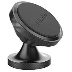 Magnetic Phone Car Mount, Pikabo Universal Stick On Dashboard 360 Degree Rotation Magnetic Cell Phone Holder for iPhone 11 Pro Max Xs MAX X 8 7 6 Plus Samsung Huawei Xiaomi and Others. (Black)