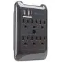 Cable Matters 6 Outlet Wall Mount Surge Protector with USB Charging in Black (Updated Version with Dimmed LED Light)