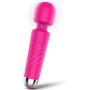 NiuNiu Premium Personal Wand Massager with 20 Vibrations & 7 Speeds, Whisper Quite - Magnetic USB Rechargeable & Waterproof- Perfect for Muscle Tension, Back, Neck Relief, Soreness, Recovery - Pink