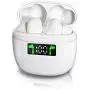 Bluetooth 5.2 True Wireless Earbuds Headphone with Led Display Charging Case Waterproof Earbuds 40 Hours Playtime Built-in Microphone Earbuds HiFi Premium Sound with Noise Cancelling for Sport,White