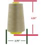 Mandala Crafts All Purpose Sewing Thread from Polyester for Serger, Overlock, Quilting, Sewing Machine (Beige)
