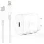 Fast PD Charger Compatible with iPhone 11 Pro Xs Max XR X 10 8 Plus iPad Pro [ iPhone 7 6 6s Plus 5S ], 18W PD Wall Charger Adapter with 5.0FT USB Type C toLightning Cable