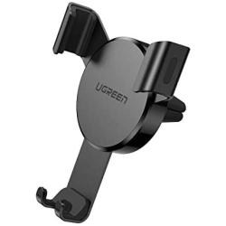 UGREEN Car Air Vent Mount Cell Phone Holder Gravity Compatible for iPhone 11 Pro Max SE XR XS X 6S 7 Plus 8 6 Samsung Galaxy S20 Ultra S9 S10 S8 S7 Edge S6 Google Pixel 4 2 XL LG G8 Smartphone (Black)