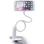 Cell Phone Clip on Stand Holder - with Grip Flexible Long Arm Gooseneck Bracket Mount Clamp for iPhone X/8/7/6/6s Plus Samsung S8/S7, Used for Bed, Desktop (White)