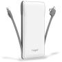TG90 Portable Charger 10000mah Cell Phone Battery Backup, Ultra Slim Power Bank with Built in Cables, Portable Phone Charger External Battery Packs Compatible with iPhone, Samsung, Android Smartphones