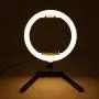 Qiilu 13In 100-240V Portable LED Ring Lamp, 3200K-5600K Dimmable Fill Light Photography Phone Clip Kit (US Plug)