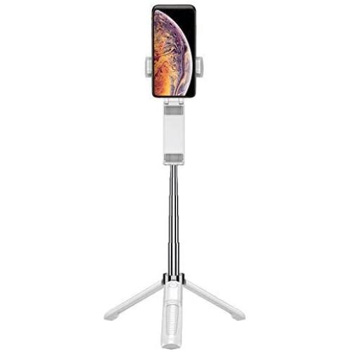 Without Battery It Tripod Selfie Stick Does not disassemble All-in-one Mobile Phone Horizontal and Vertical Shooting Universal Bluetooth Selfie Beauty Shot Artifact (White)
