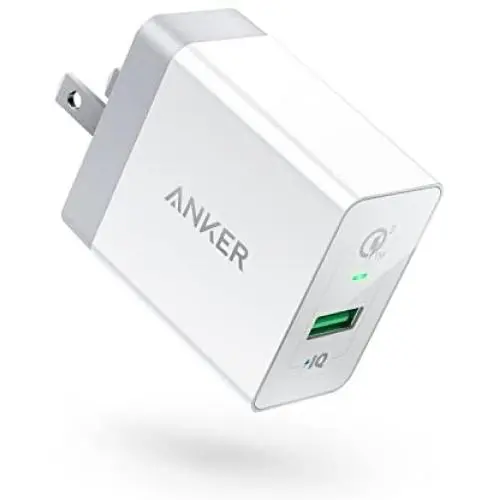 Quick Charge 3.0, Anker 18W 3Amp USB Wall Charger (Quick Charge 2.0 Compatible) PowerPort+ 1 for Galaxy S10/S9/S8/Edge/Plus, Note 8/7, LG G4, HTC One A9/M9, Nexus 9, iPhone, iPad and More Quick Charge 3.0, Anker 18W 3Amp USB Wall Charger (Quick Charge 2.0 Compatible) PowerPort+ 1 for Galaxy S10/S9/S8/Edge/Plus, Note 8/7, LG G4, HTC One A9/M9, Nexus 9, iPhone, iPad and More