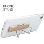 kwmobile Universal Elastic Finger Holder for Smartphones - PU Leather Stretch Grip Finger Strap with Stand Compatible with All Smartphones - Gold