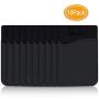 HUO ZAO Cell Phone Credit Card Holder, Silicone Phone Wallet with Adhesive Stick-on fits Apple iPhone iPad Samsung Galaxy Android Smartphones Table Refrigerator Door (Black Color - 10 Pack)