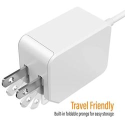 Galvanox Rapid Charger for All Google Pixel Models | Wall Plug Travel Adapter with Folding Prongs | Built in USB-C Cable for Pixel 2,3,3a,4,4XL/4a (PD 18W Output)