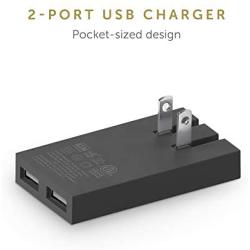 Native Union Smart Charger - Slim 2-Port Foldable USB-A Universal Wall Charger with Smart IC Technology - Quick Charging for iPhone, iPad, Smartphones and Tablets (Slate/Fabric)