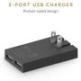 Native Union Smart Charger - Slim 2-Port Foldable USB-A Universal Wall Charger with Smart IC Technology - Quick Charging for iPhone, iPad, Smartphones and Tablets (Slate/Fabric)