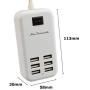 6 Ports USB Charger Hub Desktop US Plug AC Power Wall Travel Charging Adapter Slots Charging Station Extension Socket Outlet with Cable