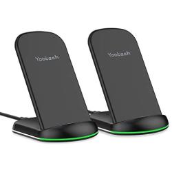 Yootech Wireless Charger,[2 Pack] 10W Max Qi-Certified Wireless Charging Stand, Compatible with iPhone SE 2020/11/11 Pro/11 Pro Max/Xs MAX/XR/XS/X/8,Galaxy S20/Note 10/S10 Plus(No AC Adapter)