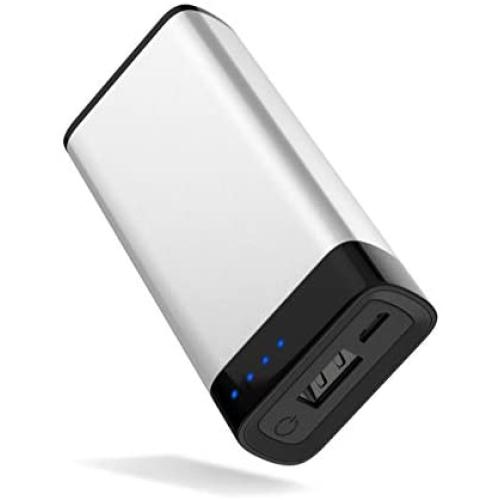 Portable Charger Power Bank Battery - by TalkWorks | 4000 mAh | Cell Phone Backup External Dual USB Power Pack for Apple iPhone 11, XR, XS, X, 8, 7, 6, iPad & Android for Samsung Galaxy - Silver