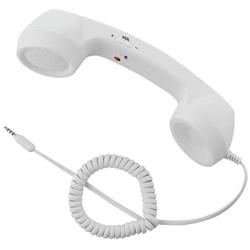 CM Vintage Retro Telephone Handset Cell Phone Receiver MIC Microphone for Cellphone Smartphone, 3.5 mm Socket (White)