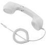 CM Vintage Retro Telephone Handset Cell Phone Receiver MIC Microphone for Cellphone Smartphone, 3.5 mm Socket (White)