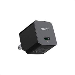 USB C Charger, AUKEY 18W PD Charger Fast Charger with Foldable Plug, Ultra-Compact USB C Wall Charger Compatible with iPhone 11 Pro Max, AirPods Pro, Google Pixel 3 XL, LG G5, Huawei, Samsung - Black